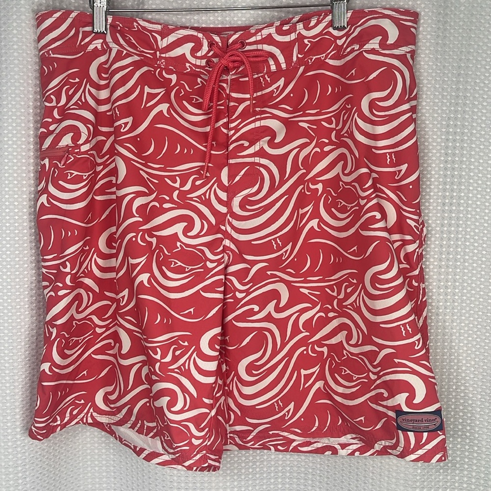 Vineyard Vines Board Shorts Swim Trunks Fish Vacation Summer Beach Sz 36